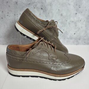 Armando Cabral Mens Grey Leather Brougue Wingtip Shoes Size 41 / US 9